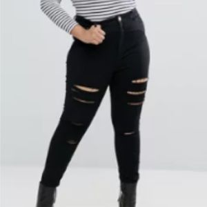 Distressed Black Skinny Denim Jeans 14